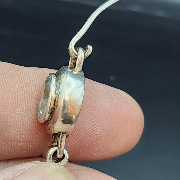 VTG Boma Sterling Silver Bracelet Bangle Clear Light Blue Stone Tested 925 USA - Picture 10 of 15